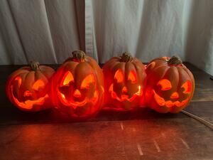 Halloween Pumpkins Jack-O-Lantern Foam Mold Light-Up By Trendmasters Inc. 1995